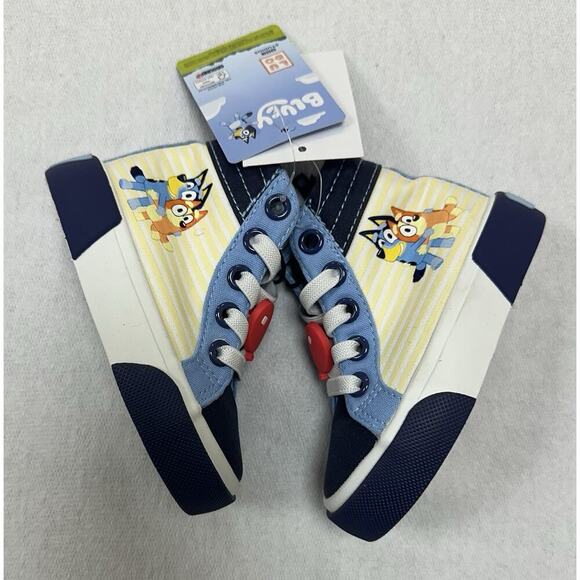 BLUEY Toddler Unisex High-top Shoes NWT Size 5 Side Zip Multicolor - Picture 3 of 7